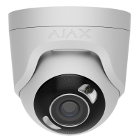 IP Camera Wired Ajax TurretCam HL white, 5MP, 2.8mm, Hybrid Illumination IR 50m, White LED 50m, PoE, True WDR, IP65, IR 50m, Audio, Viewing Angle 100° to 110°