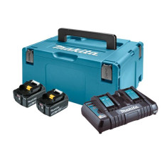 Набір акумулятора та зарядного пристрою Makita197629-2 LXT BL1850B 2х18В 5А·год ЗП DC18RD кейс Makpac3