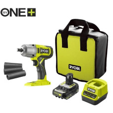 Гайковерт ударний акумуляторний Ryobi ONE+ RIW18-1C20SA3 18В АКБ 1х2А·год 800Нм 2600об/хв 1/2" 3 швидкості 1.7кг сумка