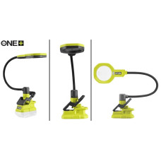 Фонарь инспекционный аккумуляторный Ryobi ONE+ RML18-0, 18В, 500лм, 2 функции освещения, гибкий, зажим без АКБ и ЗП