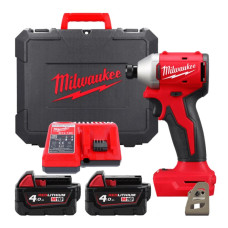 Гвинтоверт ударний акумуляторний Milwaukee M18 BLIDRC-402C 18В АКБ 2х4А·год 190Нм 0-3600об/хв ЗП M12-18C кейс 1.3кг