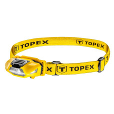 Фонарь налобный на батарейках TOPEX, AAx1, 70лм, 4 функции освещения, 1 белый и 2 красных светодиода, 46г