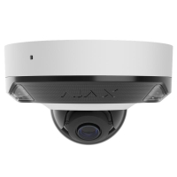 IP Camera wired Ajax DomeCam Mini HL white, 5MP, 4mm, hybrid illumination IR 15m, white LED 15m, PoE, True WDR, IP65, IR 15m, audio, viewing angle 75° to 85°