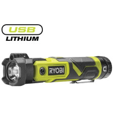 Фонарь ручной аккумуляторный Ryobi USB Lithium RLP4-0 4В 640лм 3 функции освещения поворотная головка магнит 0.18кг без АКБ и ЗП