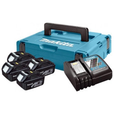 Набір акумулятора та зарядного пристрою Makita 197954-1 LX BL1830 4х18В 1х3А·год ЗП DC18RC кейс Makpac1