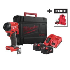 Гвинтоверт ударний акумуляторний Milwaukee M18 FID3MC-502X 18В АКБ 2х5А·год 226Нм 0-3900об/хв 1/4" ЗП M12-18FC TURBO прожектор M18 ALIS-0 жилет кейс 3.4кг
