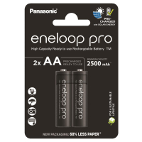 Panasonic Eneloop NI-MH Pro AA 2500 mAh Rechargeable Batteries, 2 pcs.