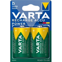 Varta NI-MH Power D(LR20) 3000 mAh Rechargeable Batteries, 2 pcs