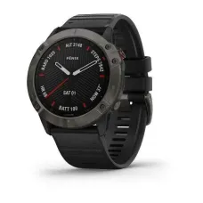 Смарт-часы Garmin Fenix 6X Sapphire Carbon Grey DLC с черным ремешком