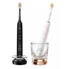 Щетка зубная электр. Philips, Sonicare DiamondClean 9000 Series, набор, 62тыс. колебаний/мин, насадок-1, 2 шт в наборе, 1зарядн.стакан+зарядка, черный, белый