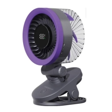 Вентилятор ARDESTO OneBreeze FT-M83GR настольный/настенный, прищепка, 9см, дисплей, аккумулятор, USB-A Type-C, серый