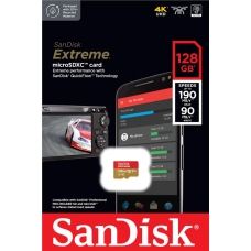 SanDisk microSD 128GB C10 UHS-I U3 R190/W90MB/s Extreme V30 Memory Card