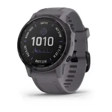 Смарт-часы Garmin Fenix 6S Pro Solar, аметист с серым ремешком