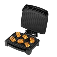 Гриль George Foreman прижимной Immersa Small, 1100Вт, темп. режимов-1, съемные пластины, металл, пластик, черный