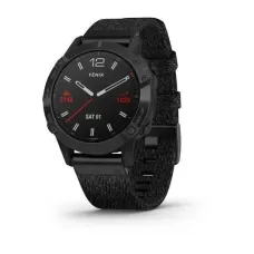 Смарт-часы Garmin Fenix 6 Sapphire, черное DLC-покрытие, с черным плетеным ремешком