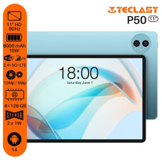 Планшет Teclast P50 11" 6ГБ, 128ГБ, LTE, 8000мА•год, Android, блакитний