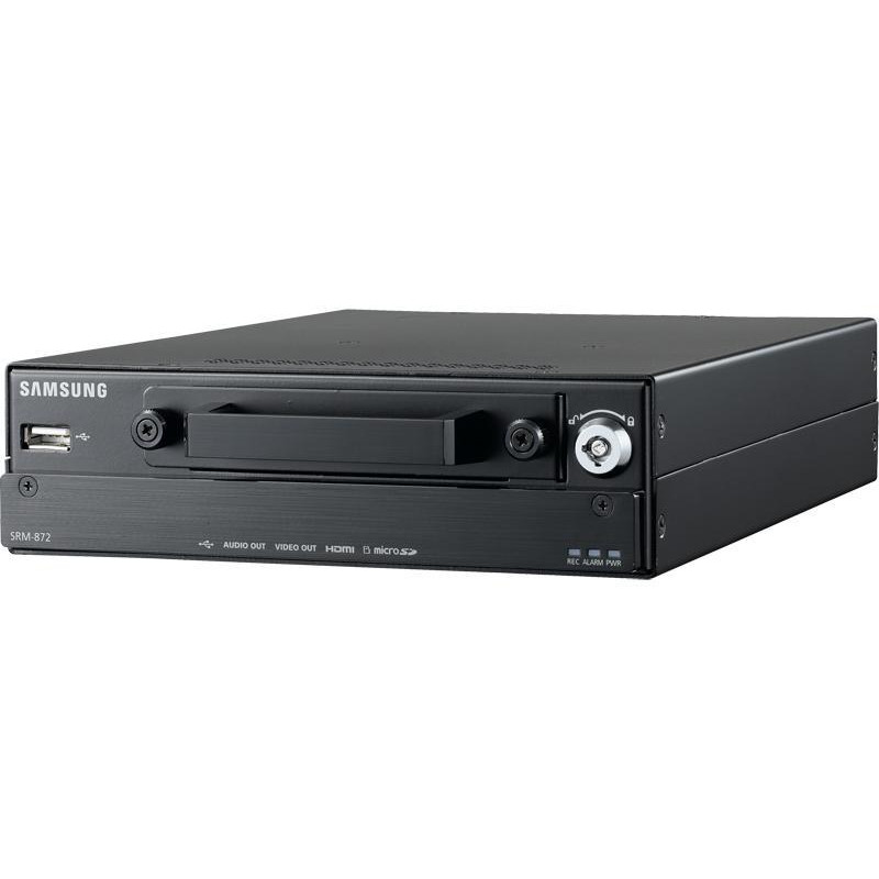 Vehicle DVR Hanwha SRM-872, 8ch, 1HDD/SDD, 8PoE, 5MP~CIF, GPS, Gmap, Heater