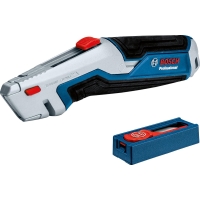 Bosch Professional Folding Utility Knife, Trapezoidal Blade, Plastic Body, 253mm, 13-Blade Set