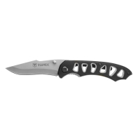 Folding knife TOPEX, 190mm, blade 76mm, lock, anodized aluminum handle, sheath