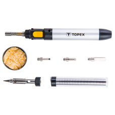 Паяльник газовый TOPEX 400°C топливо 12мл 4 насадки