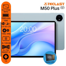 Планшет Teclast M50 Plus 10.1" 6ГБ, 128ГБ, LTE, 7000мА•год, Android, блакитний