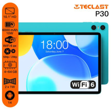 Планшет Teclast P30 10,1" 4ГБ, 64ГБ, 6000мА•год, Android, блакитний