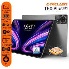Планшет Teclast T50 Plus 11" 6ГБ, 256ГБ, LTE, 8000мА•год, Android, сірий