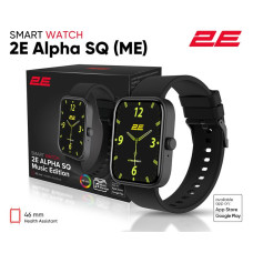 Смарт-годинник 2E Alpha SQ Music Edition 46мм, 1.78", 368x448, AMOLED, BT 5.2, Чорний