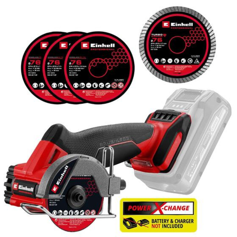 Cordless Cut-Off Grinder Einhell Professional TP-CO 18/76-C Li BL - Solo 16mm 18V 20000rpm 0.67kg without battery and charger