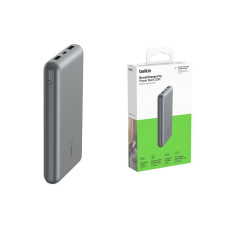 Аккумулятор портативный литий-ионный Power Bank Belkin 20000мА·ч, 15Вт, 2хUSB-A/USB-C, серый