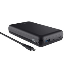 Аккумулятор портативный литий-ионный power bank Trust Laro, 20000 мАч, USB-A/2хUSB-C, 100w, черный