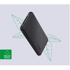 Аккумулятор портативный литий-ионный power bank Trust Primo ECO, 10000мА·ч, 2хUSB-A/USB-C, 15W, черный