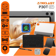 Планшет Teclast P30T KIT 10,1" 4ГБ, 128ГБ, 6000мА•год, Android, сірий