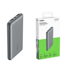 Аккумулятор портативный литий-ионный Power Bank Belkin 10000мА·ч, 15Вт, 2хUSB-A/USB-C, серый