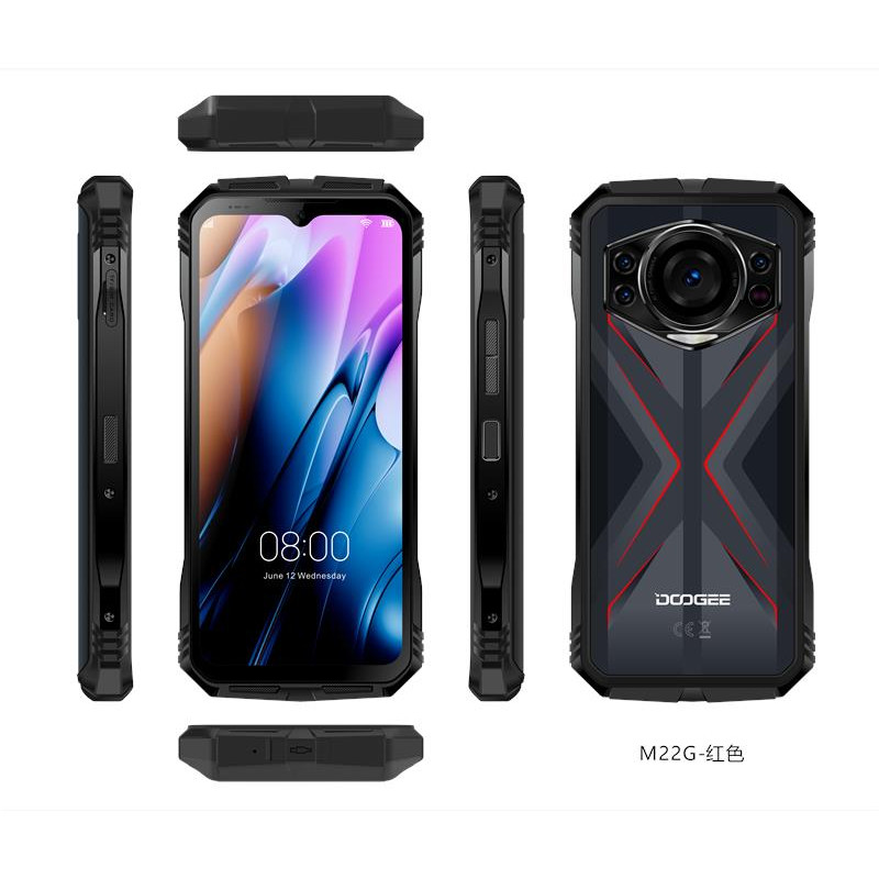 Smartphone Doogee S118 6.58" 8/512GB, 2SIM, 10800mAh, black-red