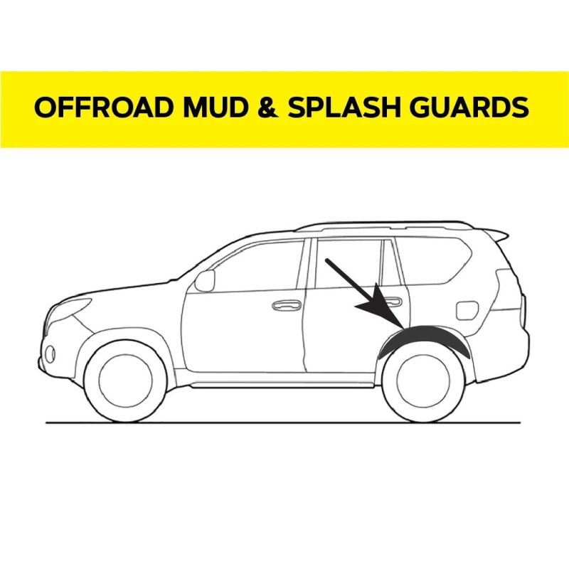Комплект офроудних пильників задньої арки з набором кліпс для Mitsubishi Pajero Sport G2 (2008-2014)
