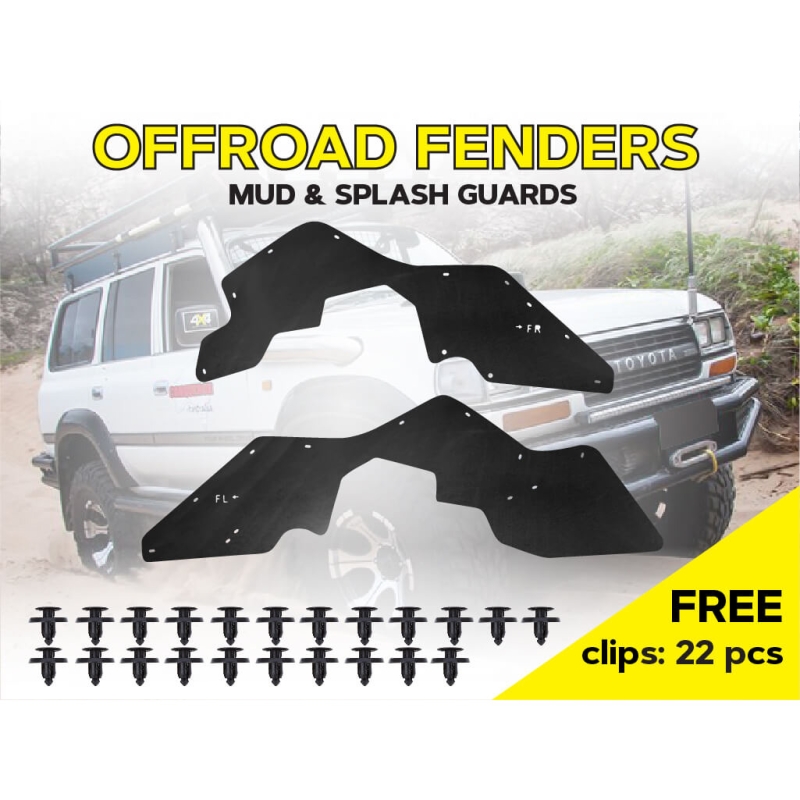 Комплект офроудних пильників моторного відсіку з набором кліпс для Toyota Land Cruiser 80