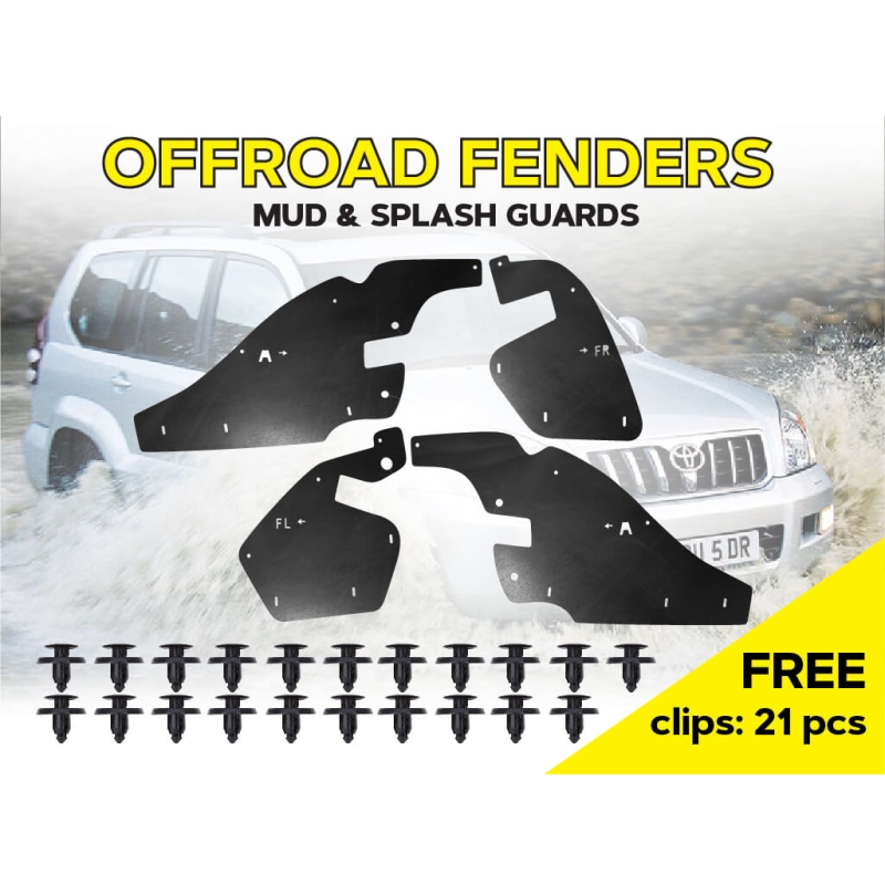 Комплект офроудних пильників моторного відсіку з набором кліпс для Toyota Land Cruiser Prado 120