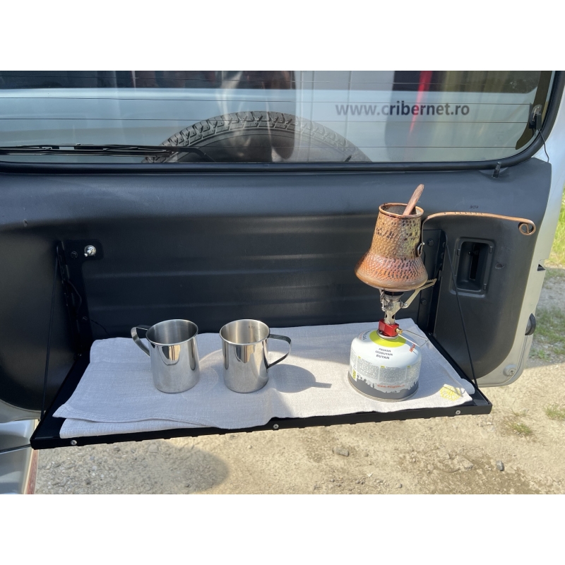 Відкидний експедиційний стіл на двері багажника Toyota Land Cruiser Prado 150 / Lexus GX460,короткий — складний стіл MOLLE для кемпінгу та off-road