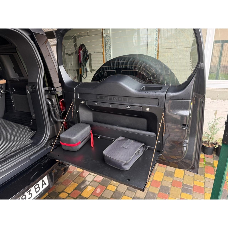 Відкидний експедиційний стіл на двері багажника Toyota Land Cruiser Prado 150 / Lexus GX460,короткий — складний стіл MOLLE для кемпінгу та off-road