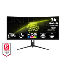 Монитор MSI 34" MAG 342CQR-E2 2xHDMI, DP, Audio, VA, 3440x1440, 21:9, 180Hz, 1ms, sRGB 119%, CURVED, FreeSync, HAS