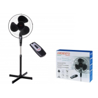 ARDESTO Floor Fan, 40cm, 45W, Remote Control, Cross Base, Black