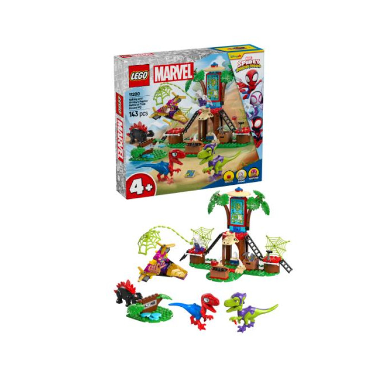 Конструктор LEGO Spidey Битва Паука и раптора Гобби в штаб-квартире на дереве
