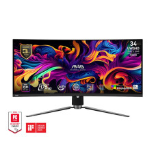 Монитор MSI 34" MAG 341CQP 2xHDMI, DP, USB-C, 2xUSB, QD-OLED, 3440x1440, 21:9, 175Hz, 0.03ms, sRGB 139%, CURVED, FreeSync, HAS, HDR400