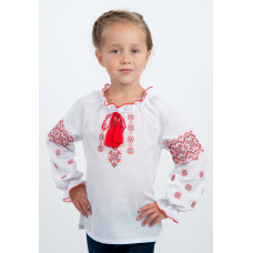 Вышиванка для девочки "черно-красный орнамент", арт. 4316