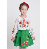 Вышиванка для девочки "маки", арт. 4318