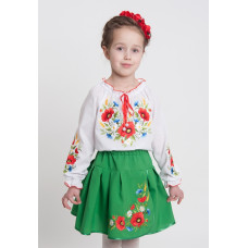 Вышиванка для девочки "маки", арт. 4318