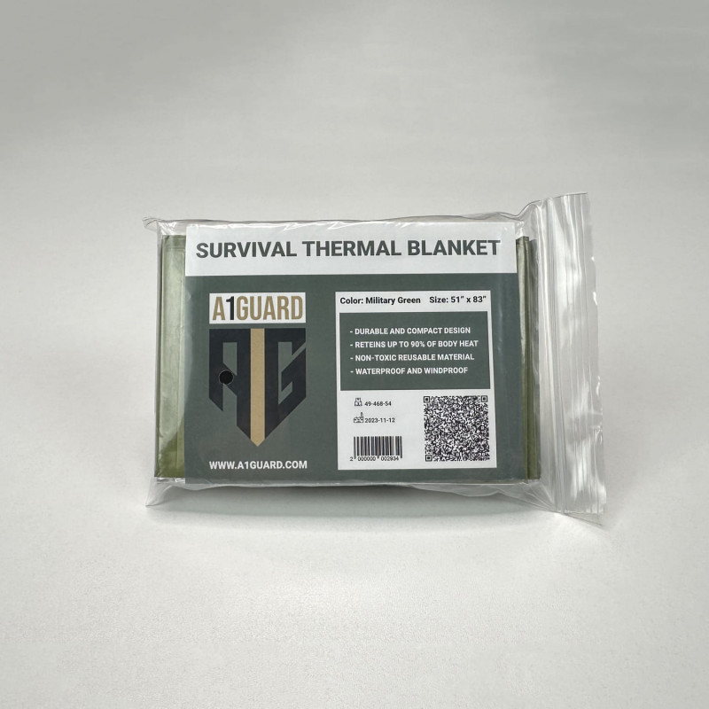 Термоковдра A1GUARD SURVIVAL THERMAL BLANKET | MILITARY GREEN